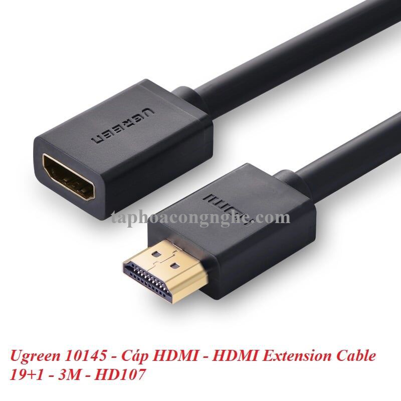 Ugreen 10145 3M màu Đen Cáp tín hiệu HDMI nối dài hỗ trợ 4K x 2K HD107 30010145